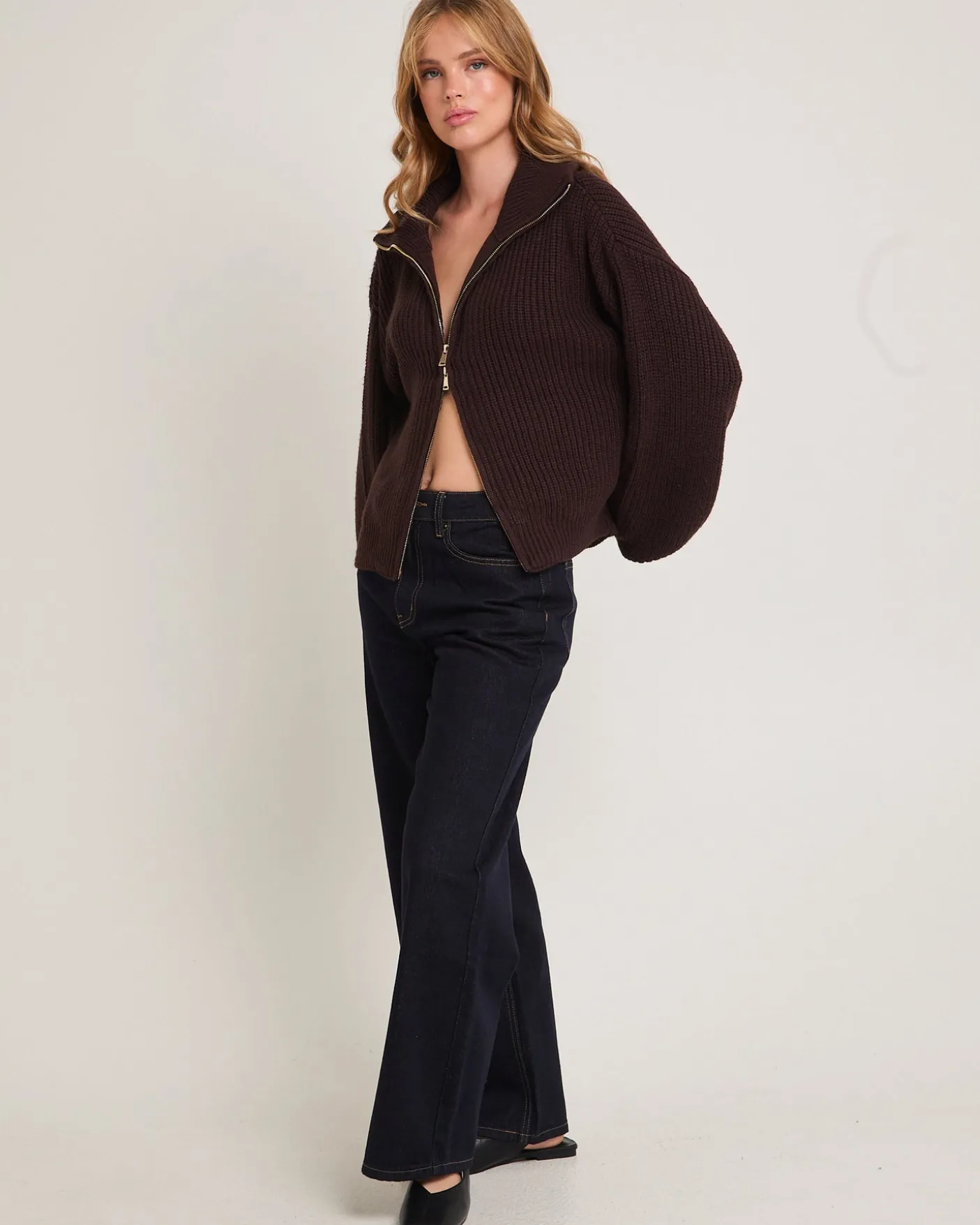 Ellie Double End Zip Longline Cardigan