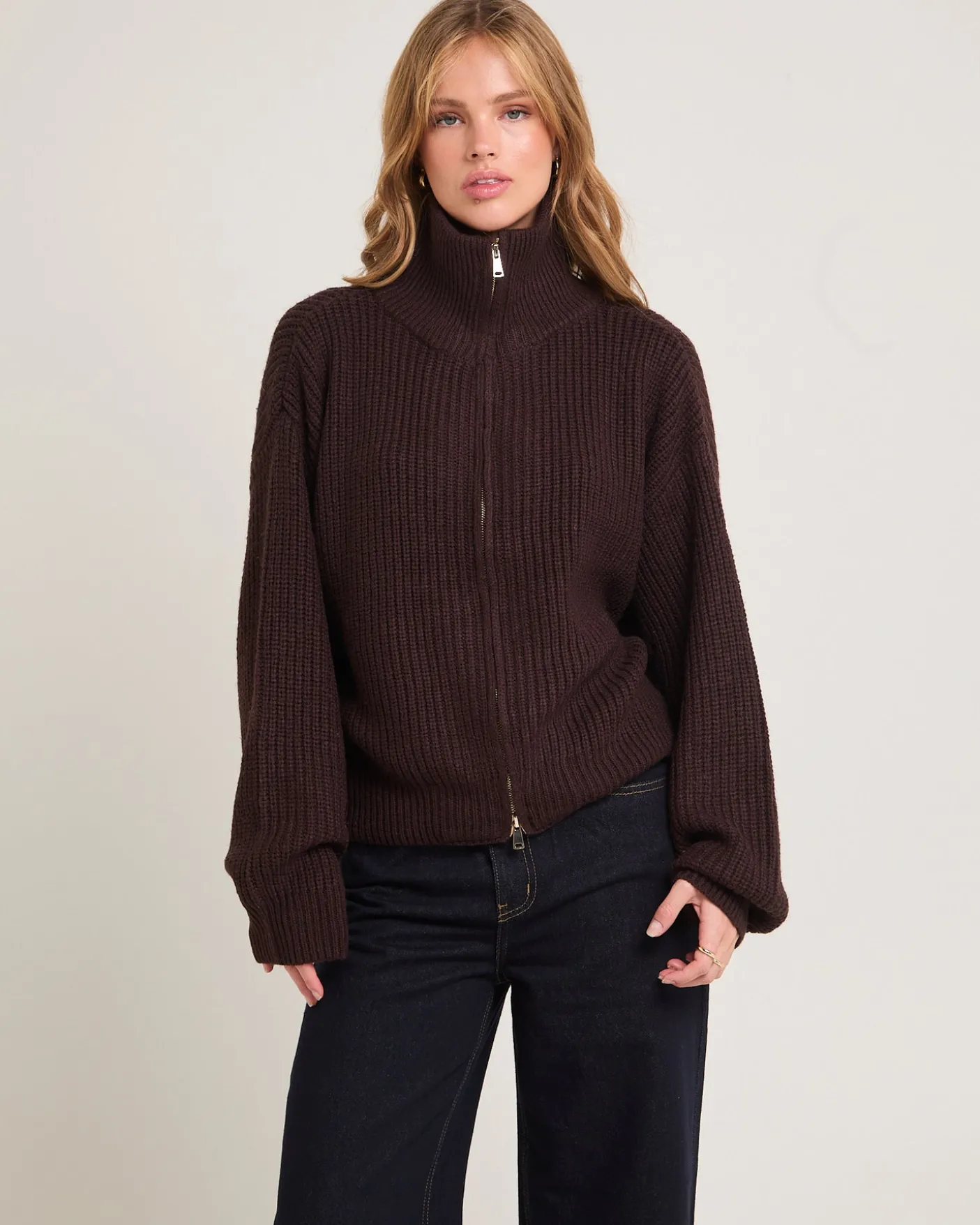 Ellie Double End Zip Longline Cardigan