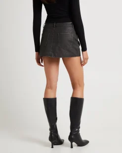 Esme Leather Look Mini Skirt