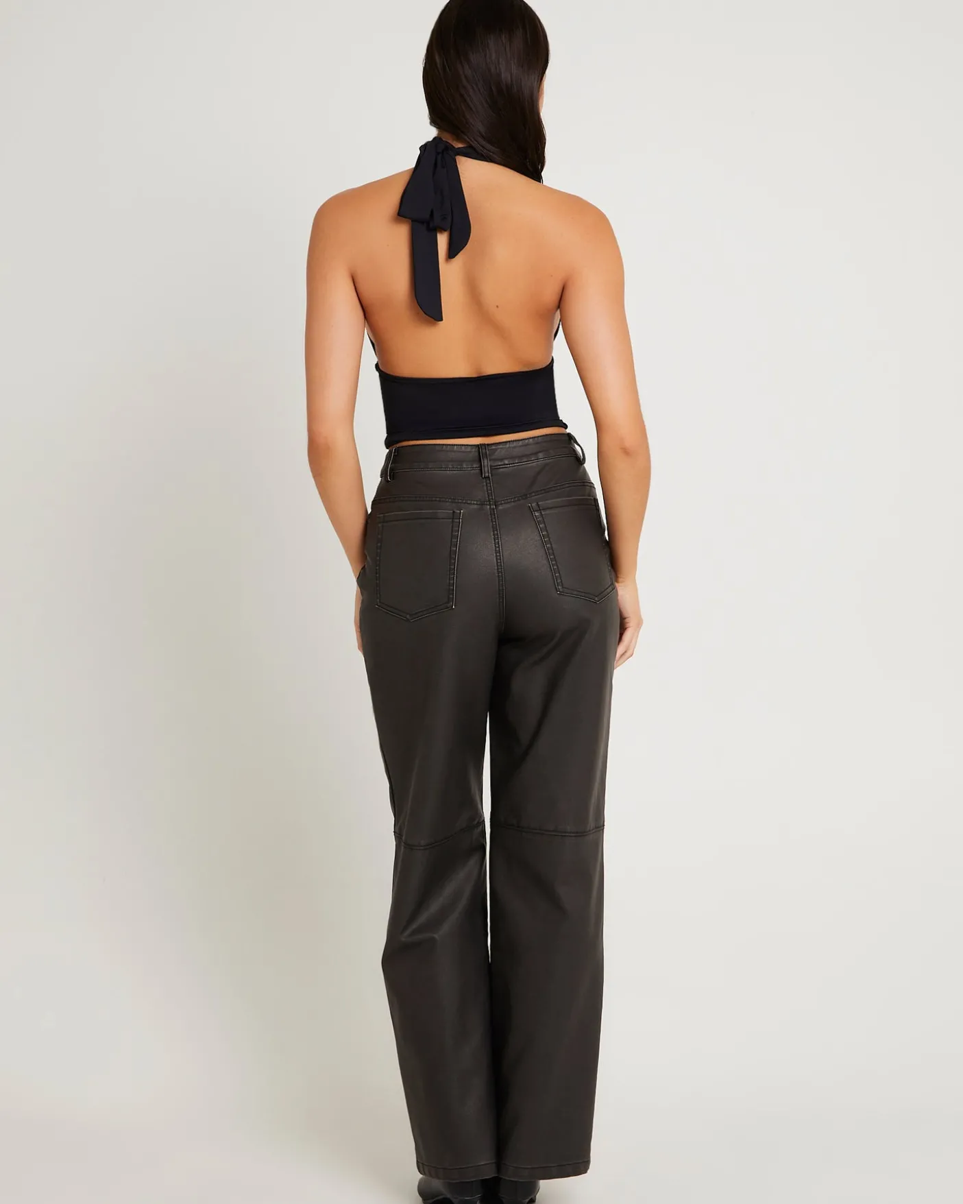 Esme Leather Look Straight Pants