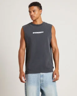 Establish Muscle Tank Tee in Vintage Black