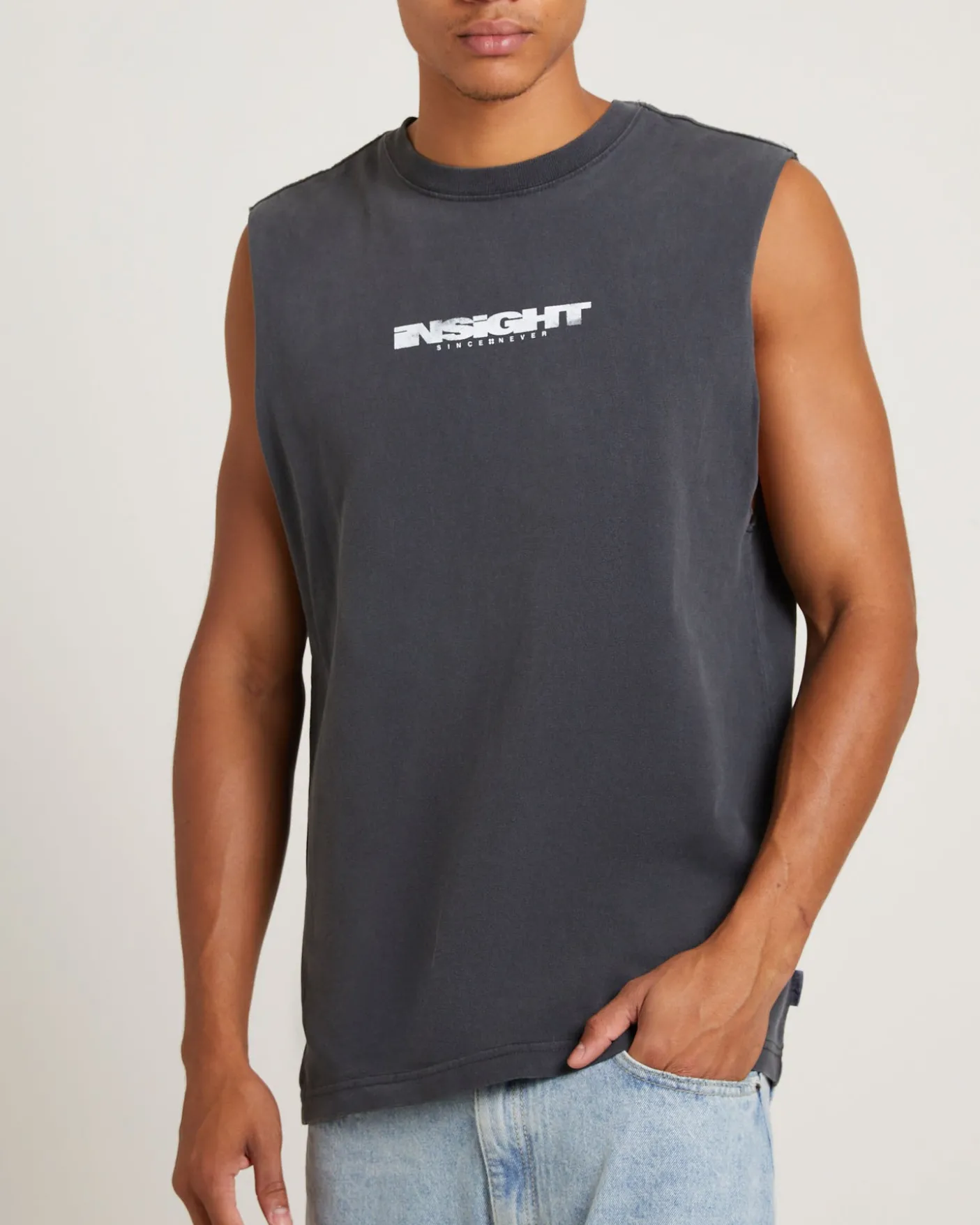 Establish Muscle Tank Tee in Vintage Black