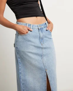 Eva Maxi Denim Skirt Hacker Blue