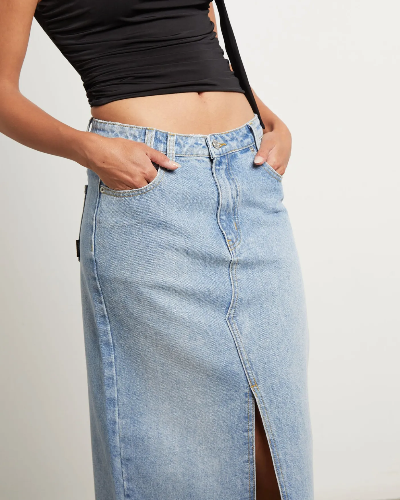 Eva Maxi Denim Skirt Hacker Blue