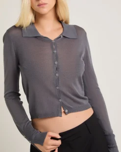 Evelyn Button Front Knit Top