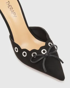 Eyelet Kitten Heels in Black