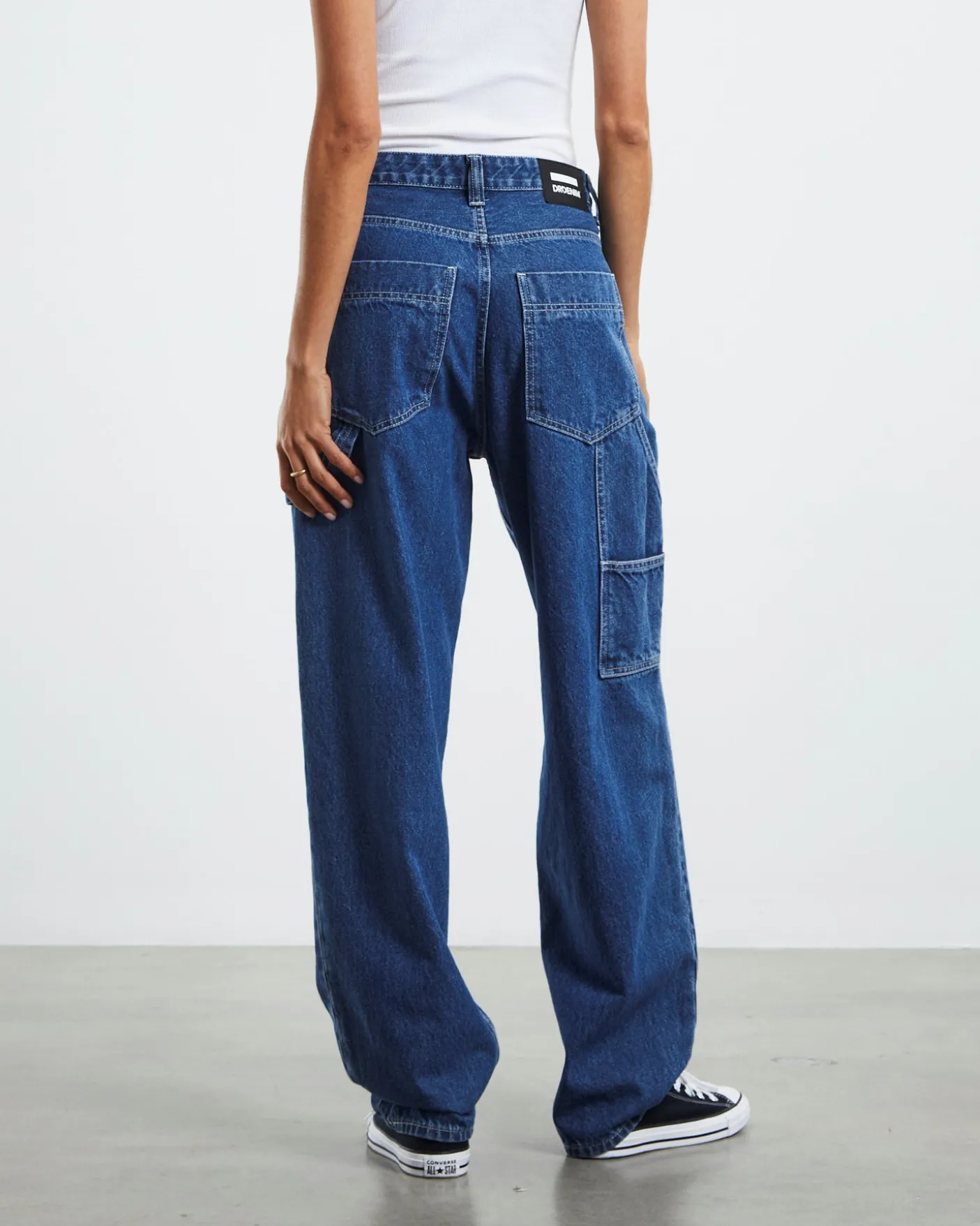 Faye Worker Denim Jeans Pebble Mid Stone