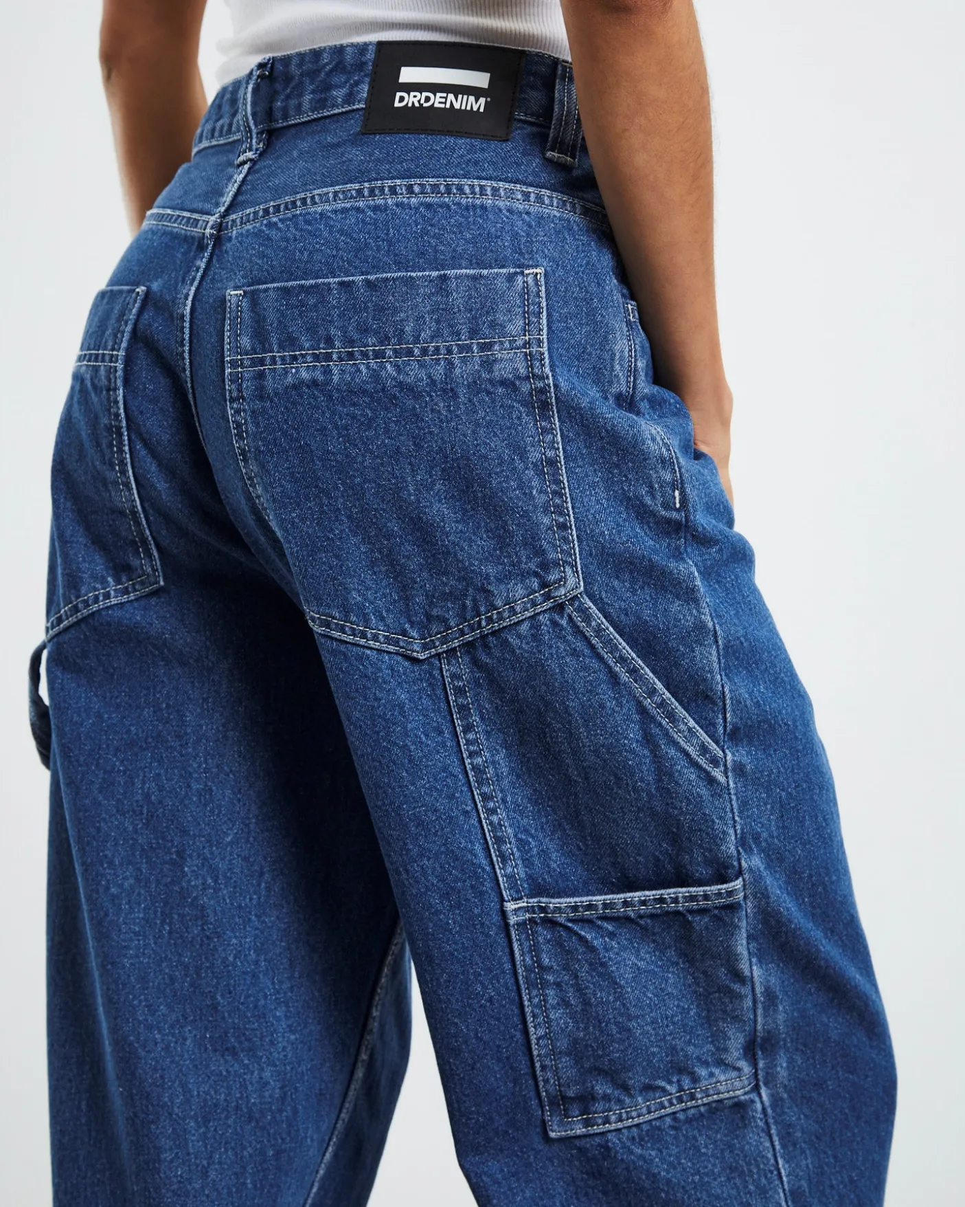 Faye Worker Denim Jeans Pebble Mid Stone