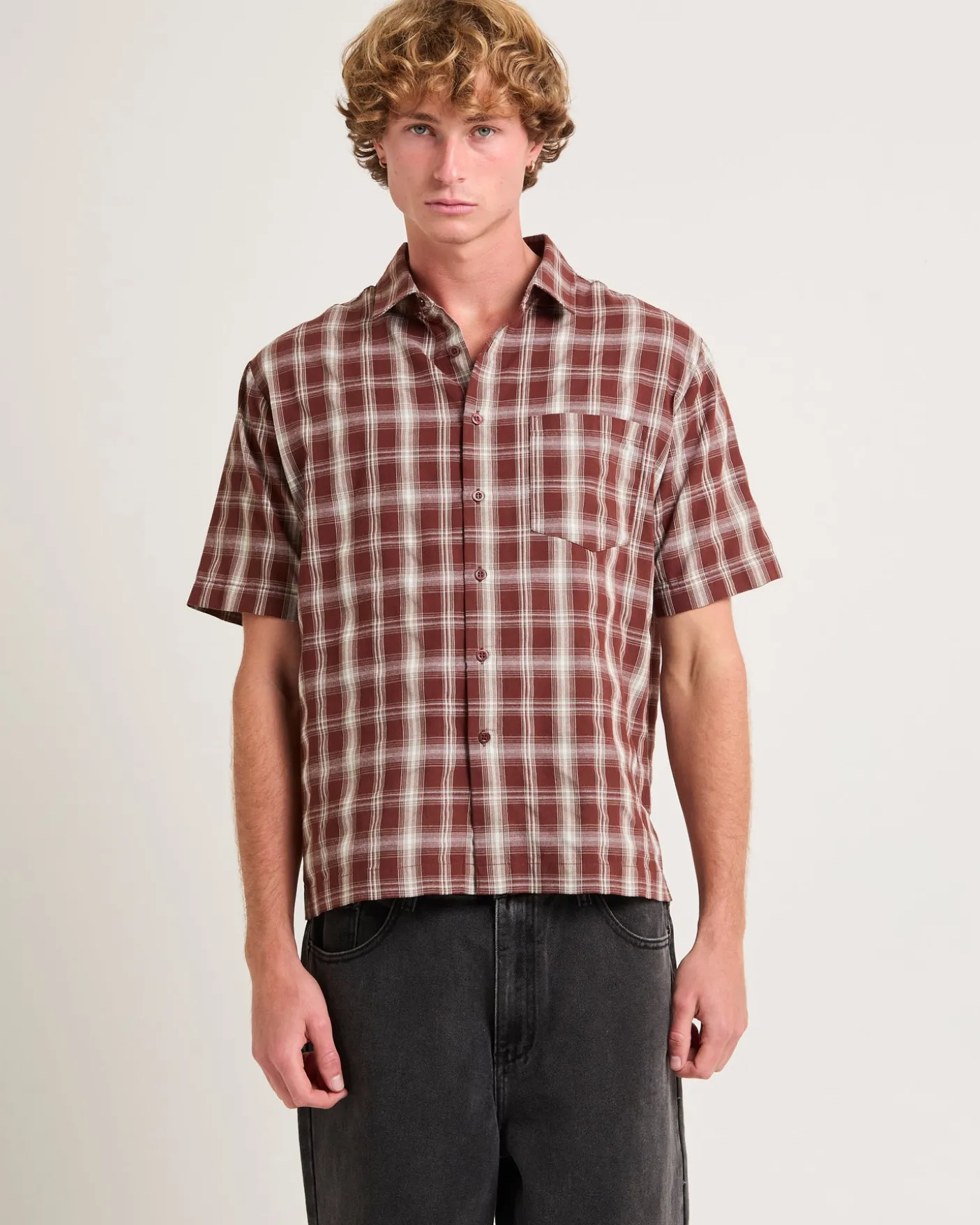 Figment Box Short Sleeve Check Shirt
