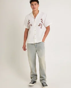 Floral Embroider Bowler Shirt