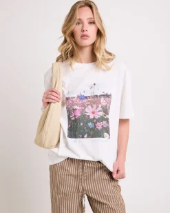 Floral Photo Print Boyfriend T-Shirt