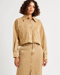 Florence Aged Denim Cropped Shacket