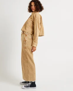 Florence Aged Denim Cropped Shacket