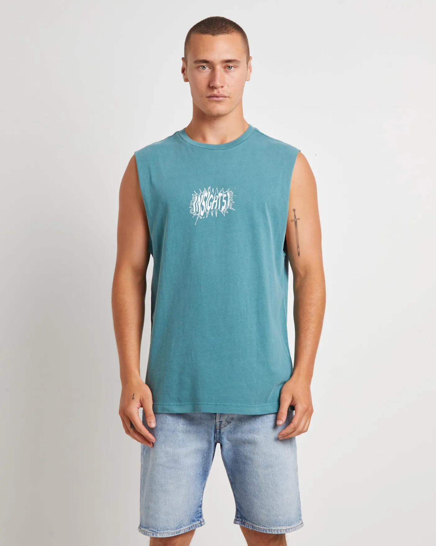 Fragment Muscle Tee in Teal