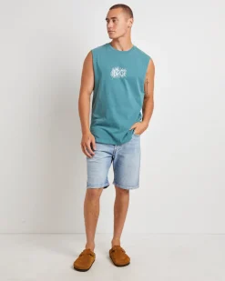 Fragment Muscle Tee in Teal