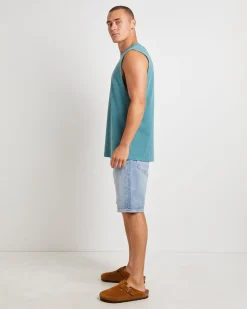 Fragment Muscle Tee in Teal