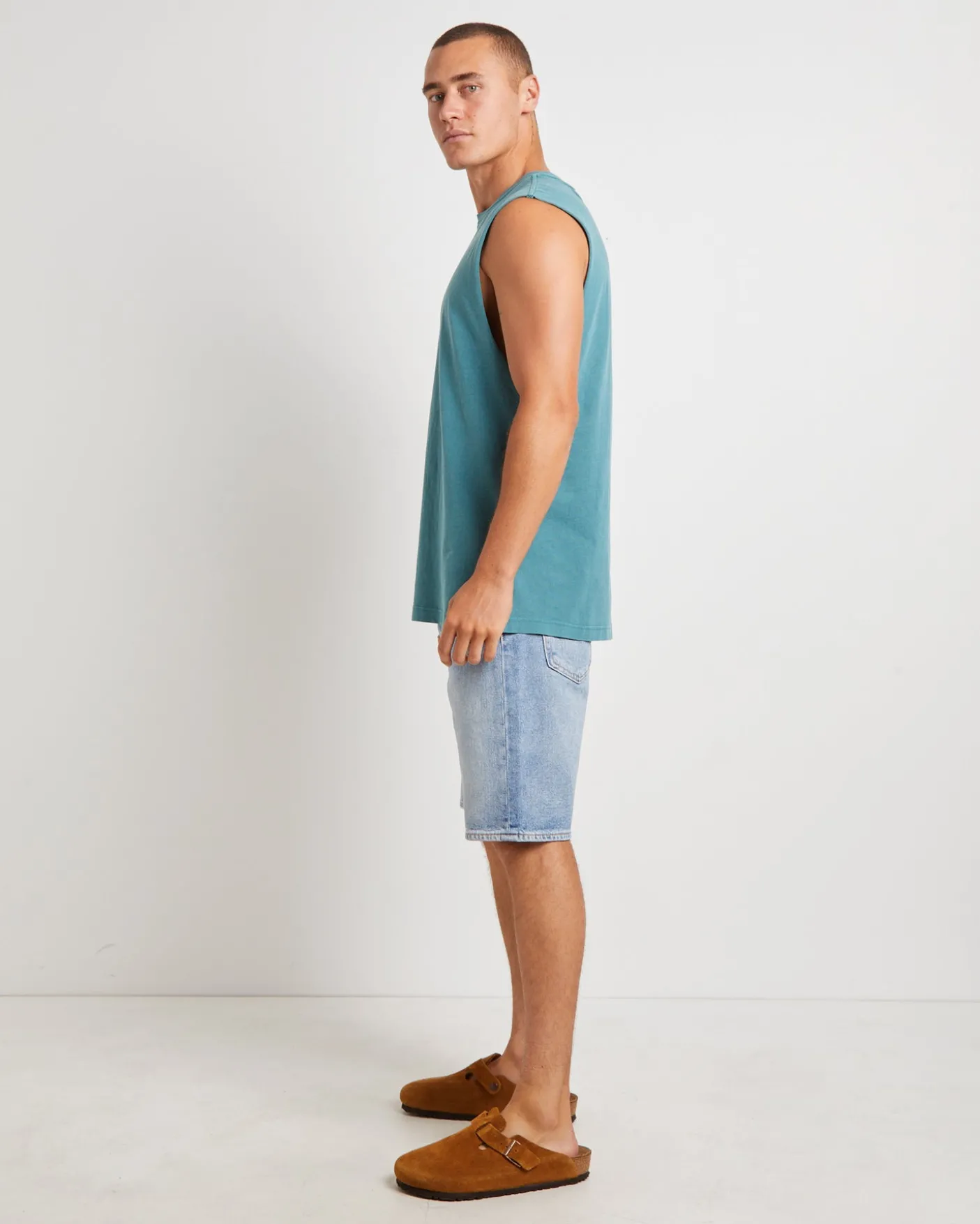 Fragment Muscle Tee in Teal