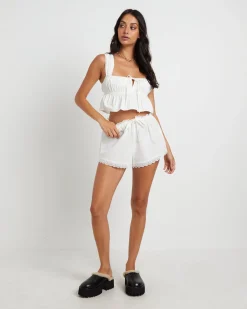 Franki Peplum Top in White