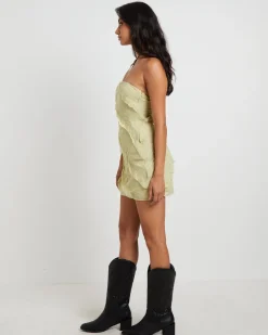 Friday Frills Mini Dress in Lime