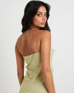 Friday Frills Mini Dress in Lime