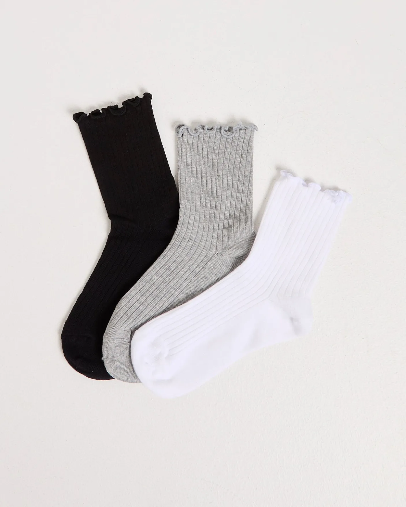 Frill Ribbed Socks 3 Pack