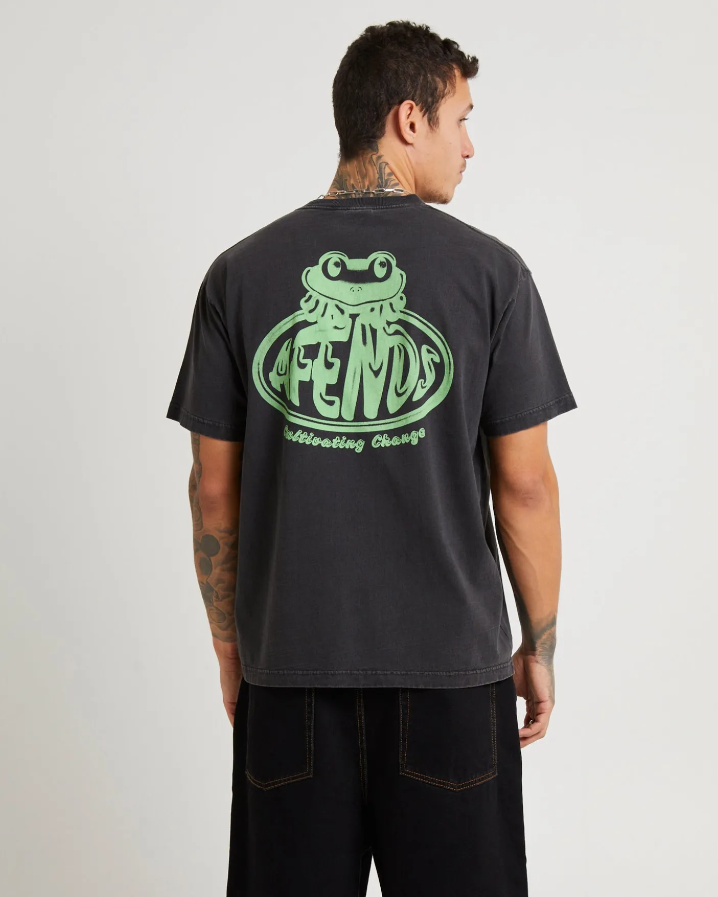 Frogga Heavy Boxy Fit T-Shirt Stone Black