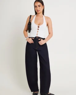 Gigi Barrel Denim Jeans Helena Rinse Blue