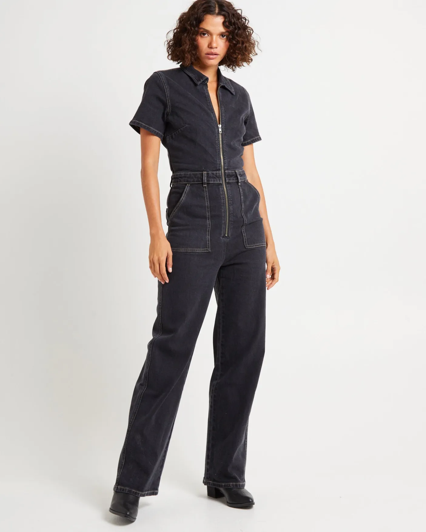Grace Boilersuit Wideleg Hollaback Black