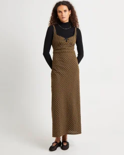 Grunge Plaid Midi Dress