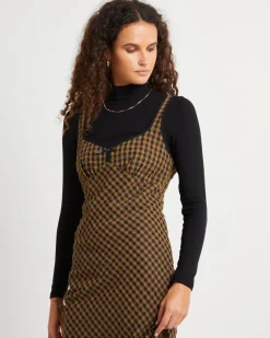 Grunge Plaid Midi Dress