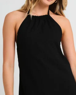 Halcyon Halter Linen Dress