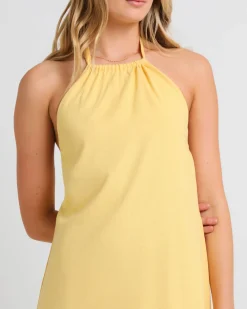 Halcyon Halter Linen Dress