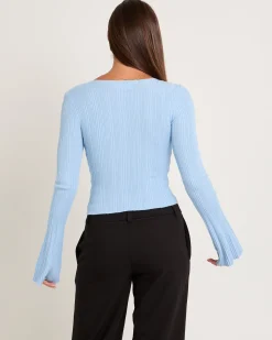 Hally Boat Neck Long Sleeve Knit Top