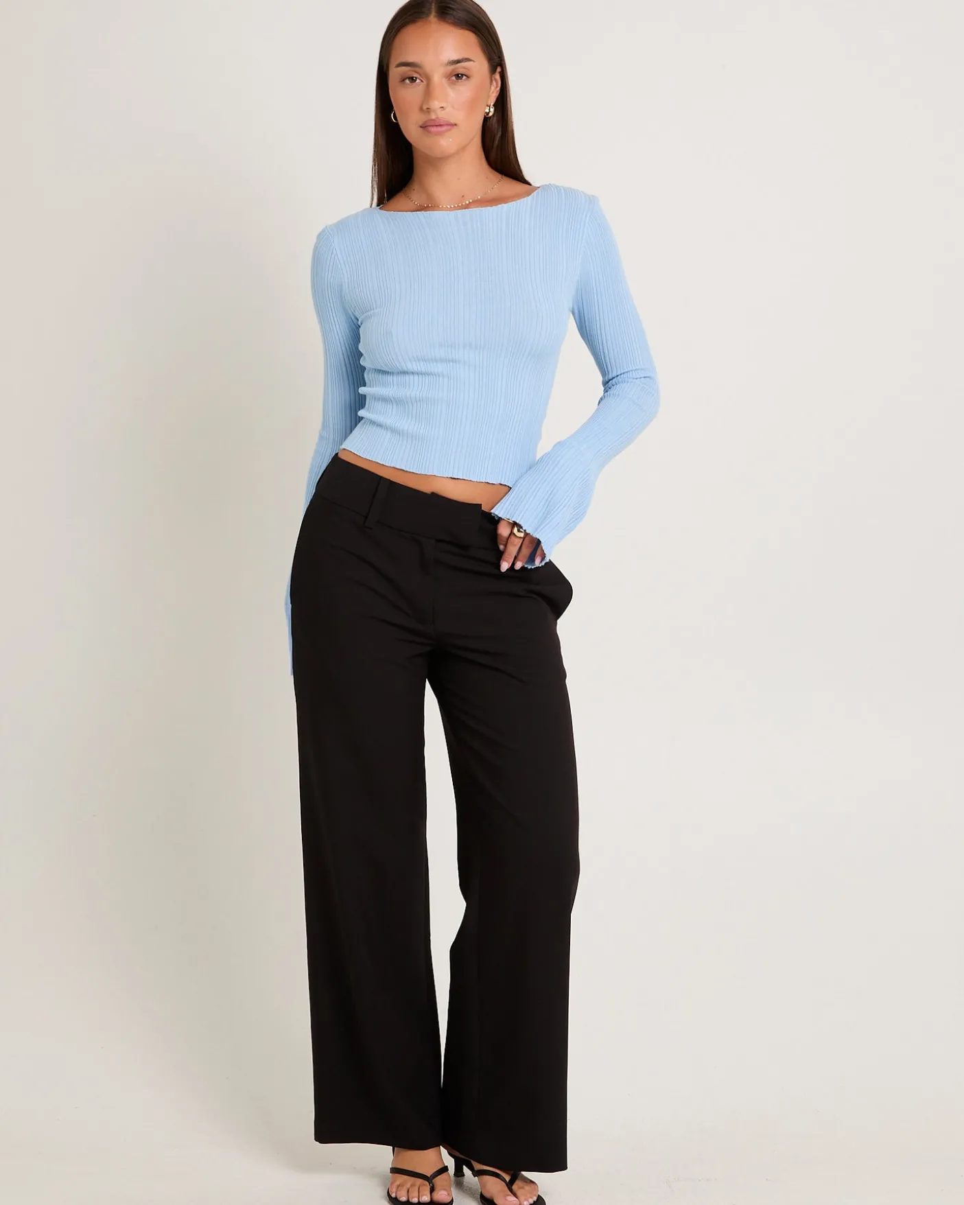 Hally Boat Neck Long Sleeve Knit Top