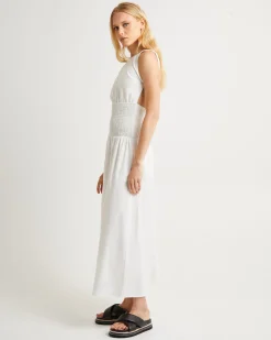 Hally Linen Maxi Dress White