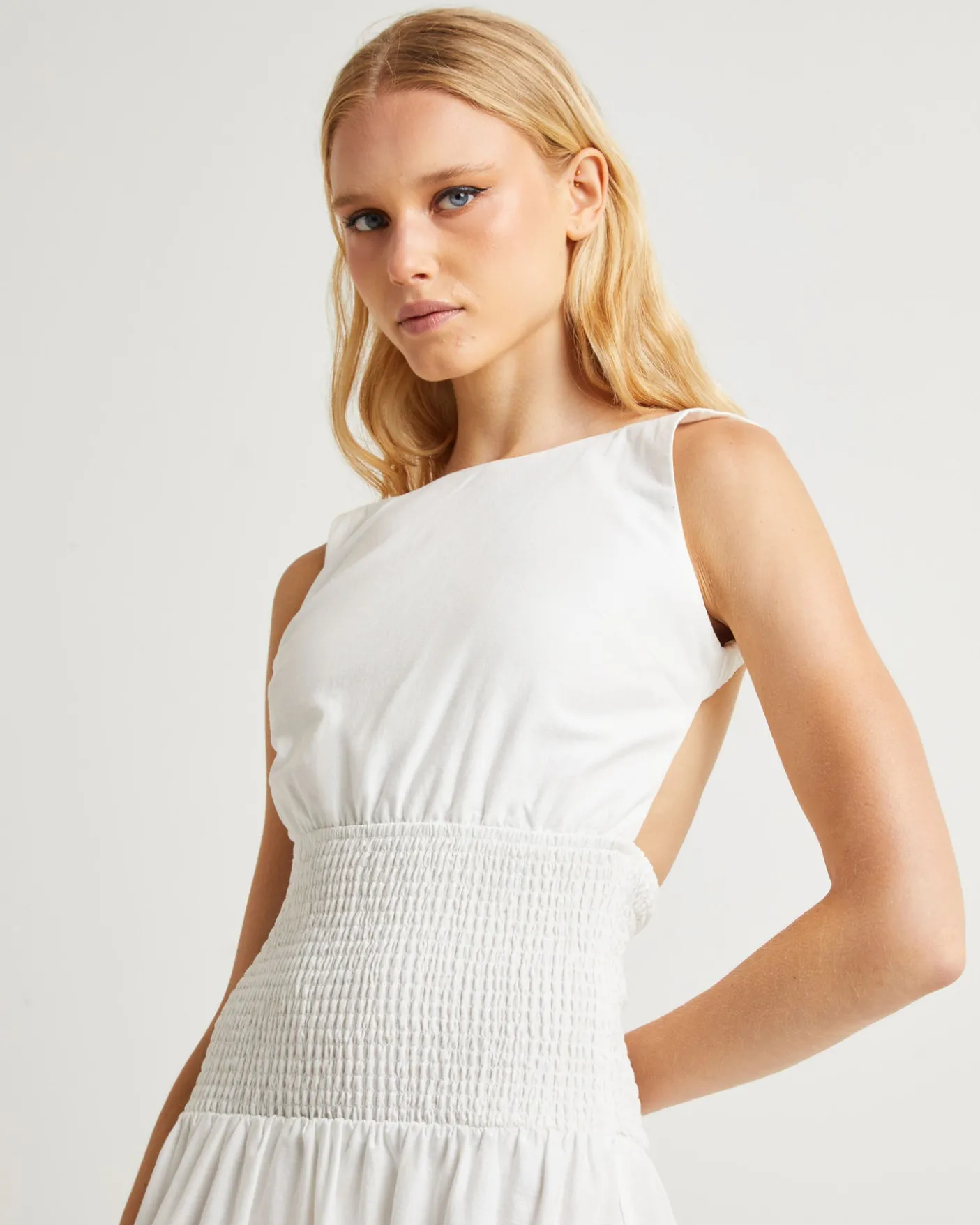 Hally Linen Maxi Dress White