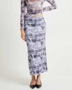 Hazy Mech Midi Skirt