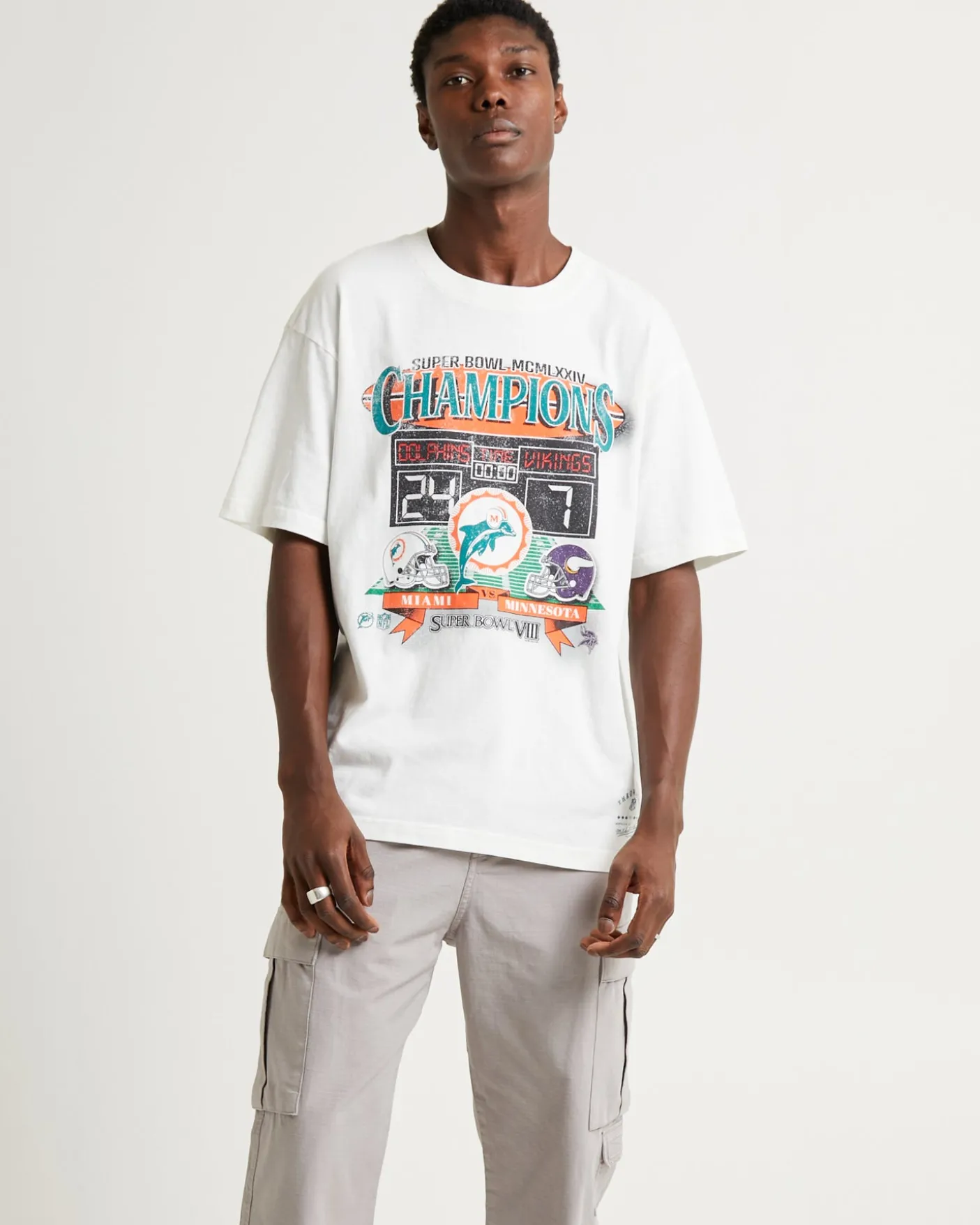 Head To Head Short Sleeve T-Shirt Dolphins Vintage White