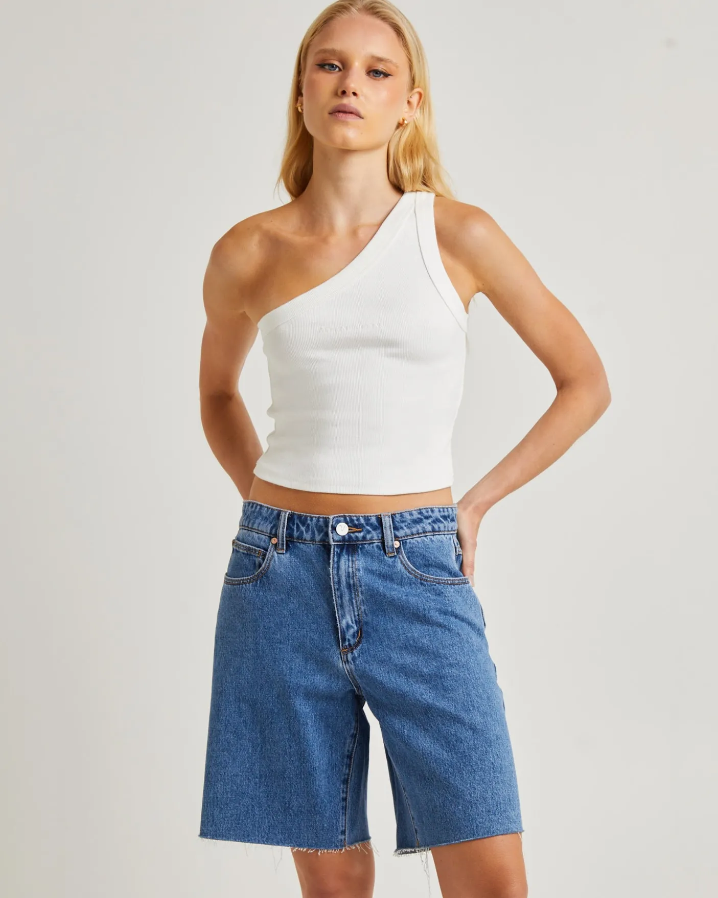 Heather One Shoulder Top White Sand