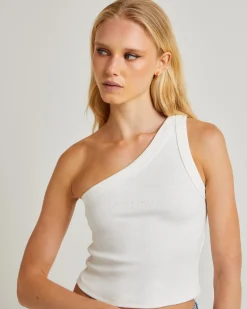 Heather One Shoulder Top White Sand