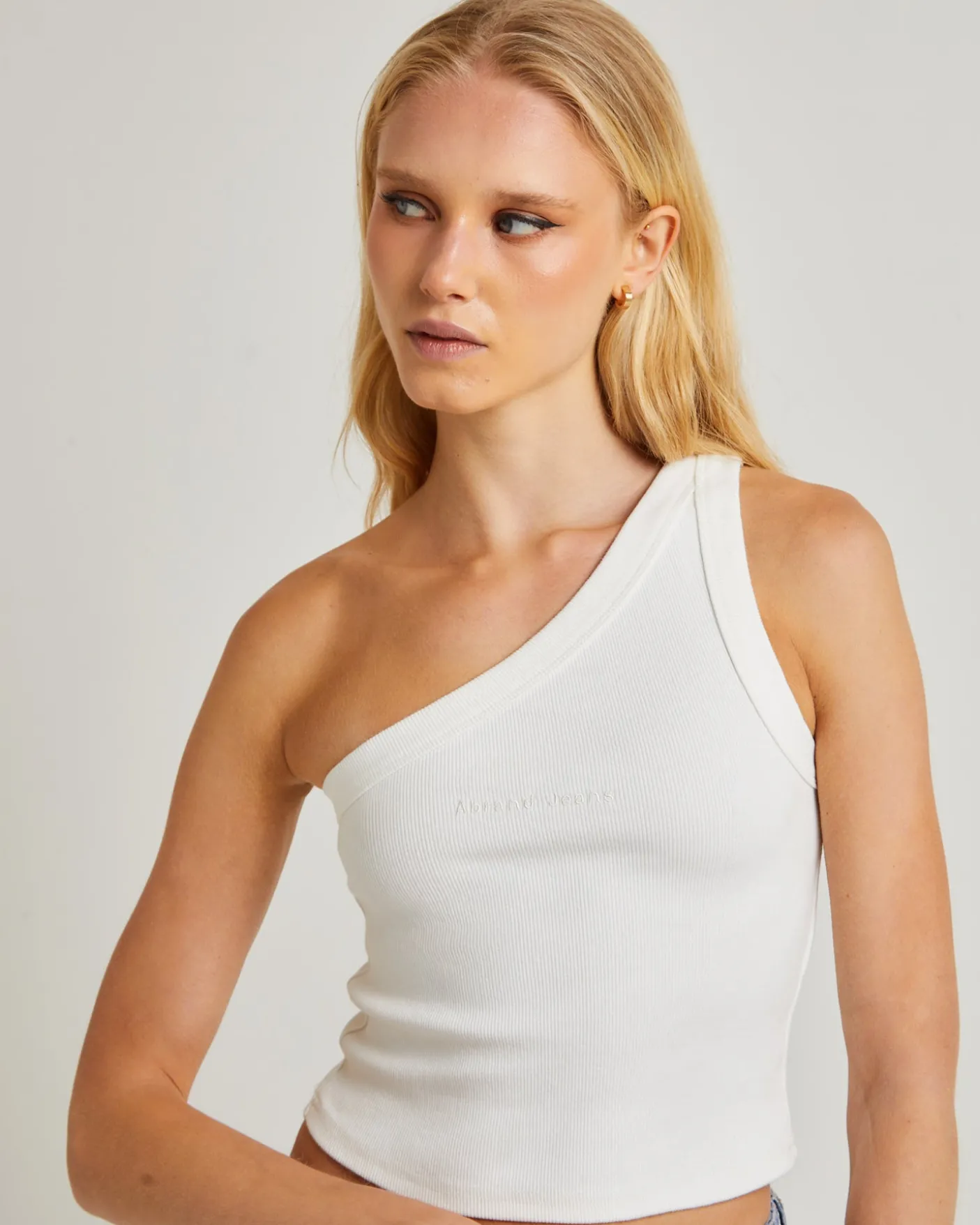 Heather One Shoulder Top White Sand