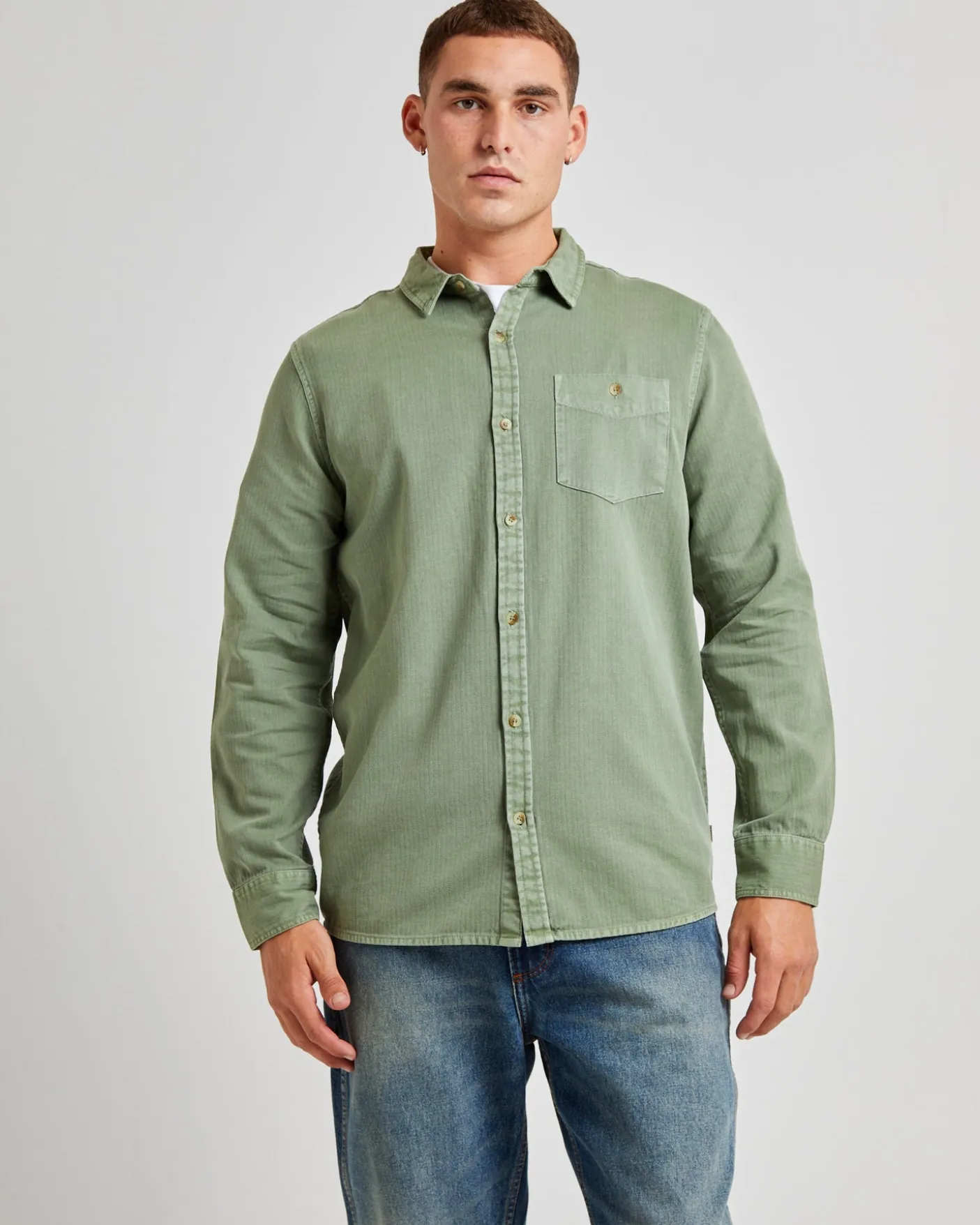 Herringbone Long Sleeve Shirt