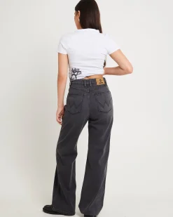 Hi Bells Flared Denim Jeans Highway Black