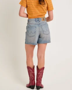 High A-Line Slim Denim Shorts
