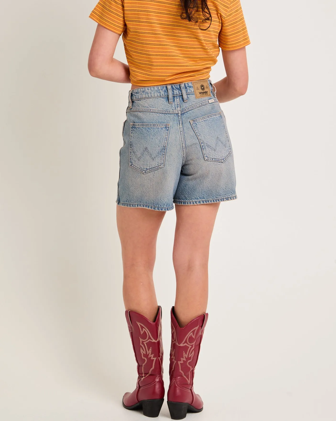 High A-Line Slim Denim Shorts