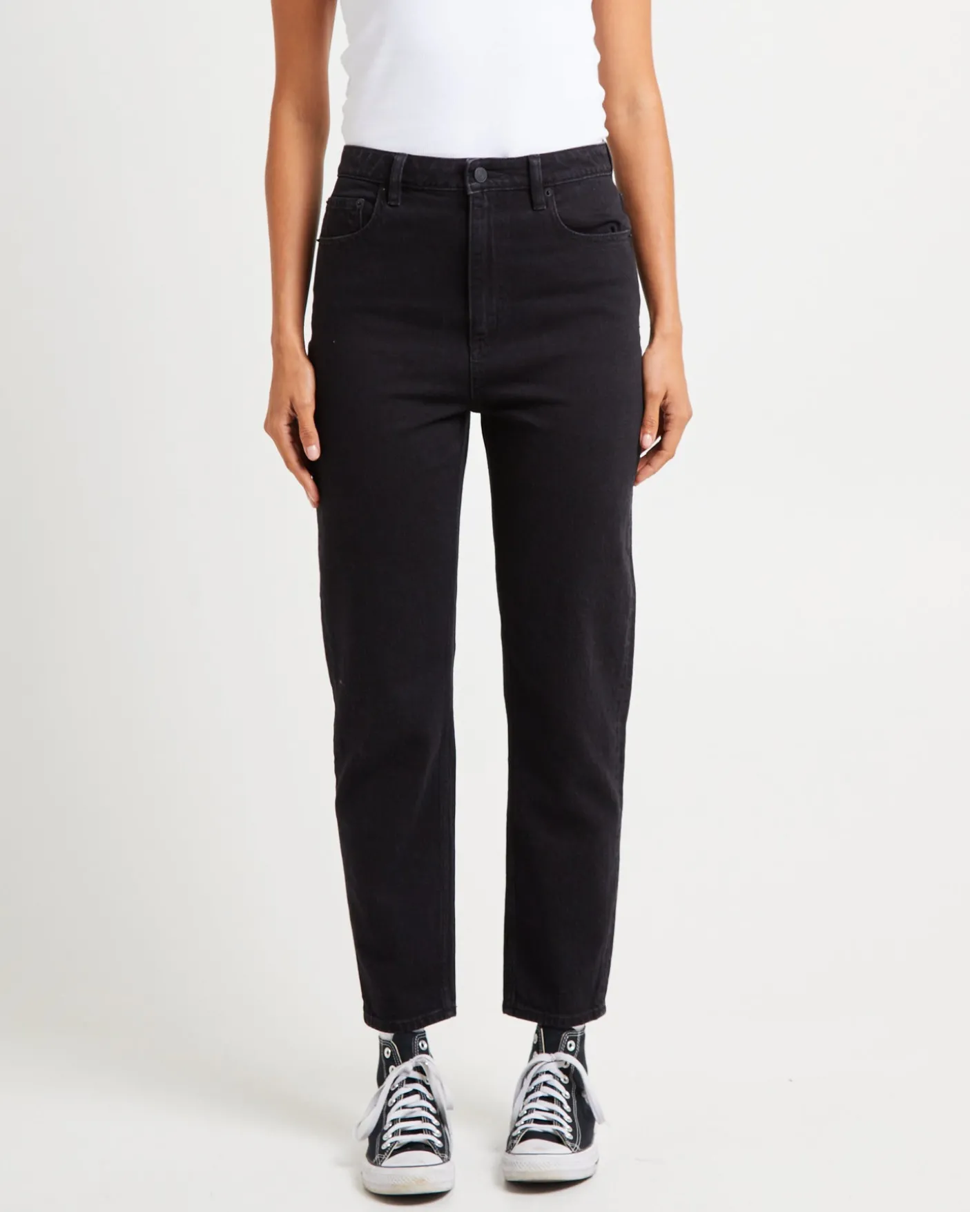 High Mom Jeans Homme Black