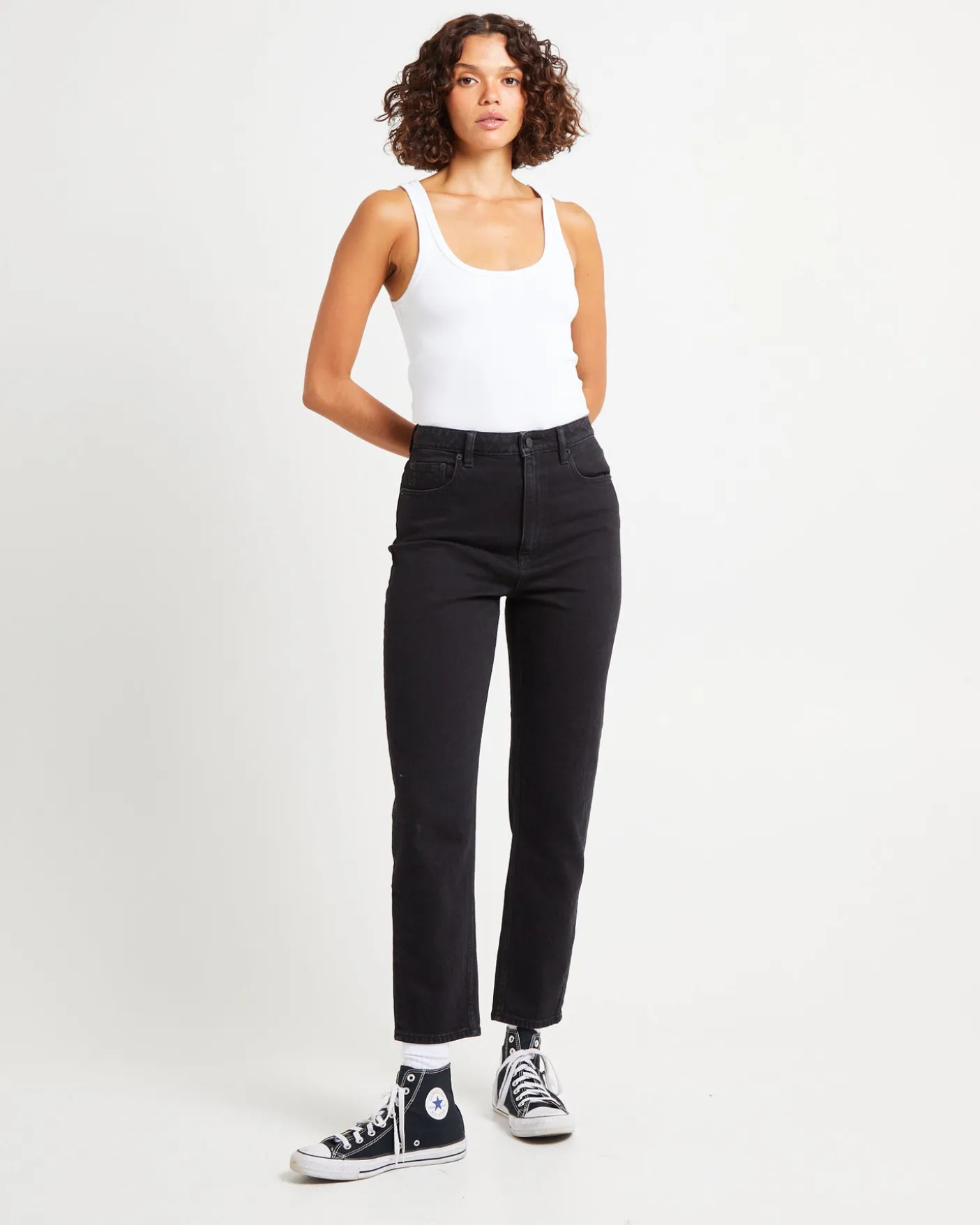 High Mom Jeans Homme Black