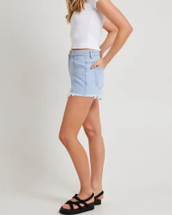 High Relaxed Denim Shorts Kendall