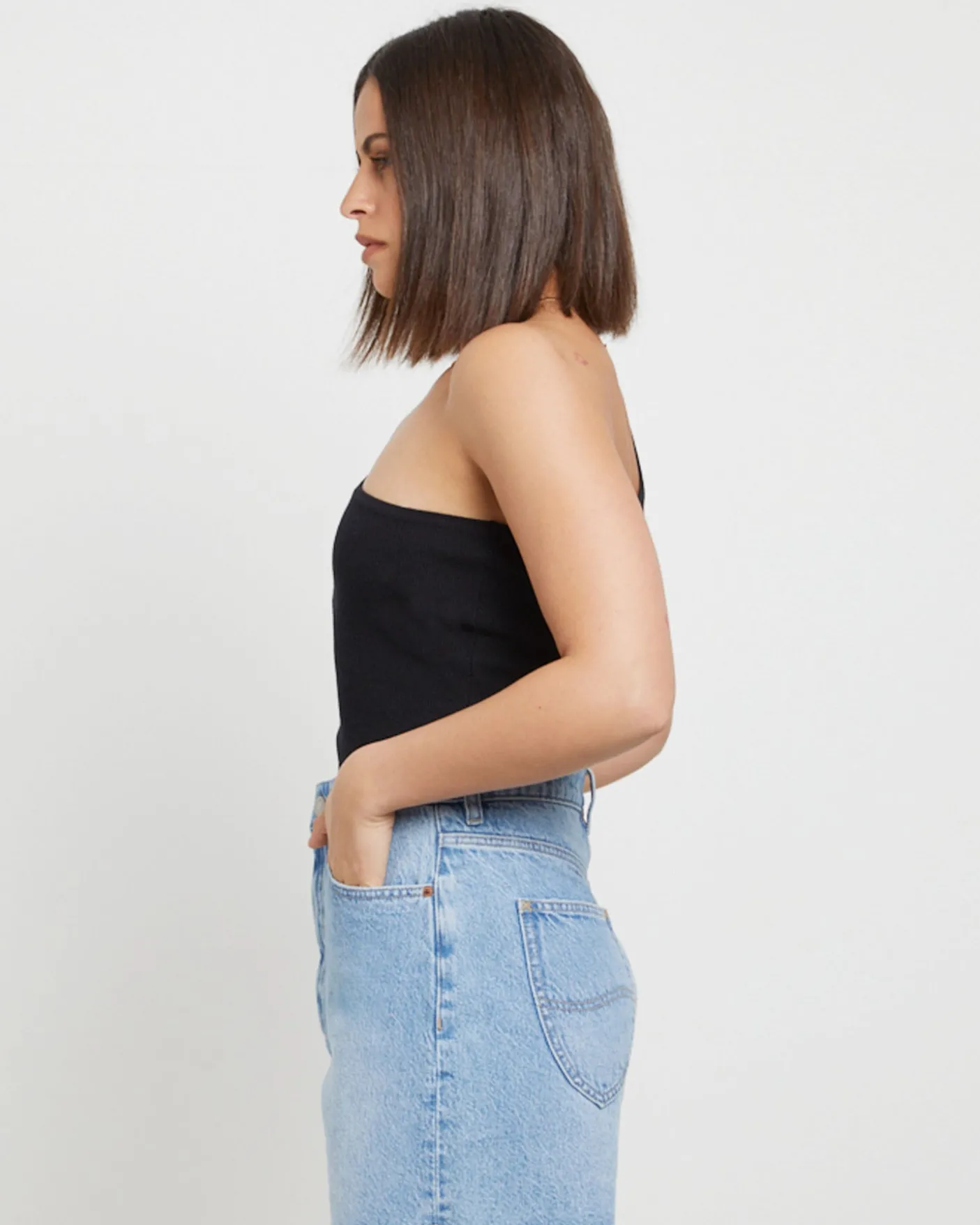 High Relaxed Denim Shorts in Risk
