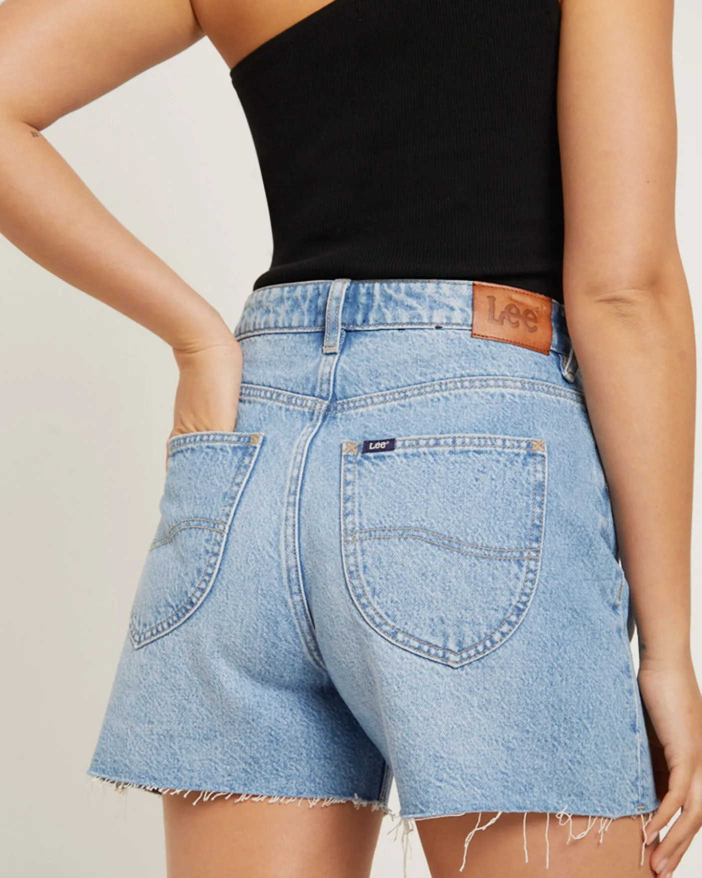 High Relaxed Denim Shorts in Risk